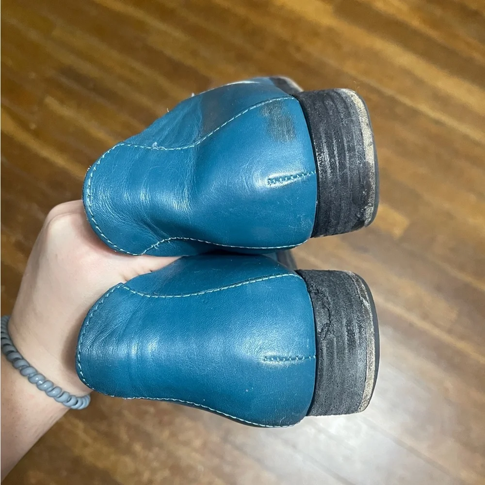 Kork-ease Blue Leather Slip-On Loafers